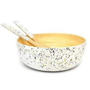 Witte Bamboe Saladeschaal Set (28cm)