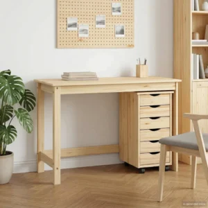 Bureau en rollende kast set MOSS 2 st Bruin